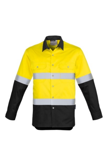 Picture of Syzmik Mens Hi Vis Spliced Industrial Shirt Hoop Taped