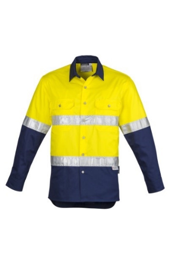 Picture of Syzmik Mens Hi Vis Spliced Industrial Shirt Hoop Taped