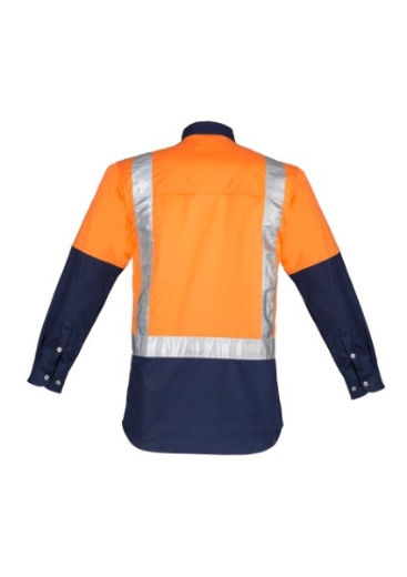 Picture of Syzmik Mens Shirt Mid Weight Hi Vis H Pattern Taped Shirt