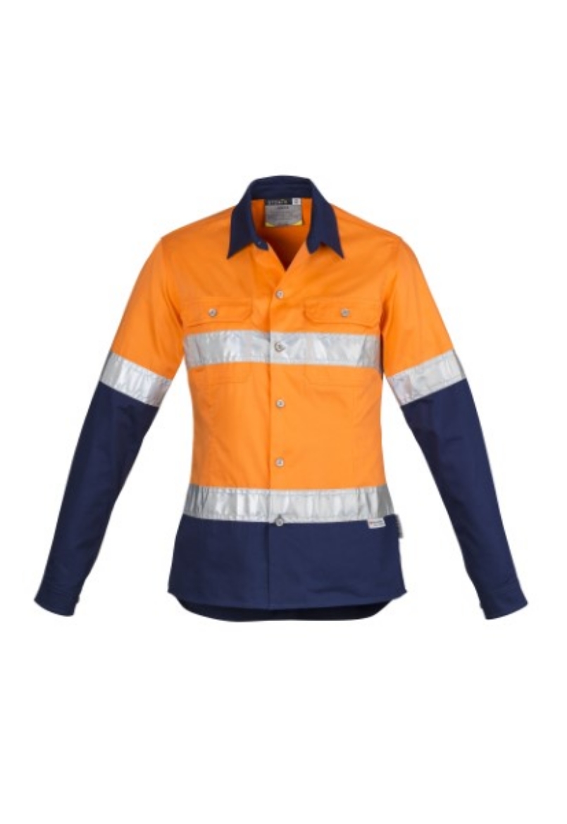 Picture of Syzmik Ladies Cotton Drill Shirt with Reflective Tape Long Sleeve