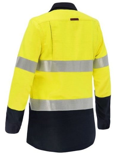 Picture of Bisley Ladies Apex 185 Hi Vis Ripstop Vented FR Shirt PPE2 ATPV 8.5