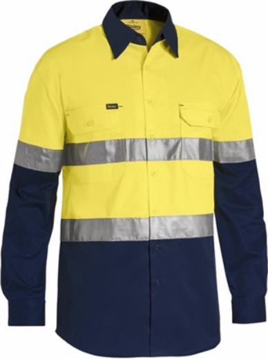 Picture of Bisley Cool Lightweight Shirt Long Sleeve 2 Hoop Reflective Tape