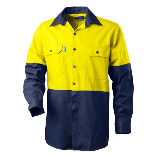 Picture of Tru Cotton Drill Shirt Long Sleeve 2 Tone