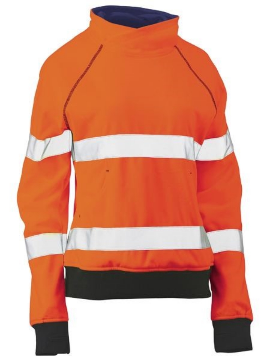 Picture of Bisley Ladies Hi Vis Fleece Jumper with Stretch Reflective Tape
