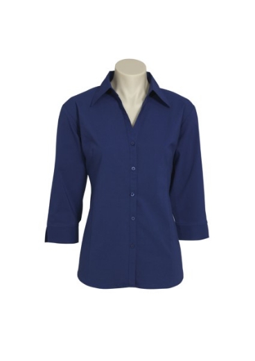 Picture of Biz Collection Ladies Metro Shirt 3/4 Sleeve 65% Cotton 30% polyester 5% elastane