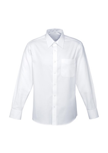 Picture of Biz Collection Mens Luxe Shirt Long Sleeve 100% Cotton mini herringbone