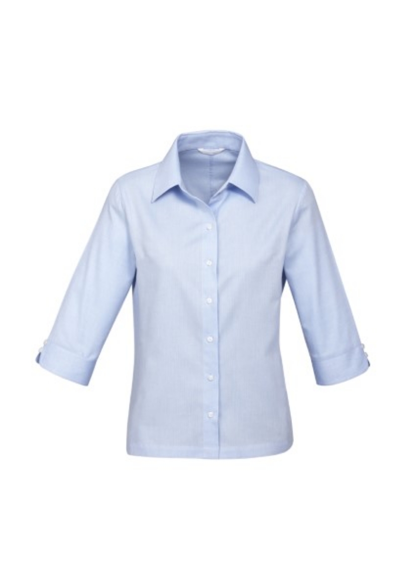 Picture of Biz Collection Ladies Luxe Shirt 3/4 Sleeve 100% Cotton mini herringbone
