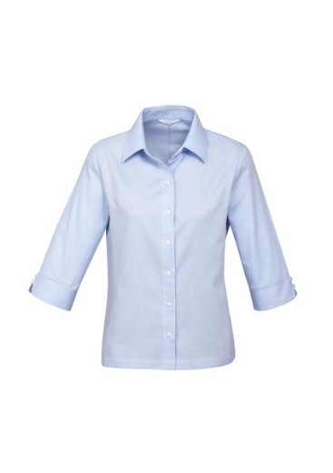 Picture of Biz Collection Ladies Luxe Shirt 3/4 Sleeve 100% Cotton mini herringbone