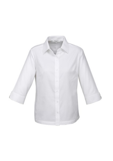 Picture of Biz Collection Ladies Luxe Shirt 3/4 Sleeve 100% Cotton mini herringbone