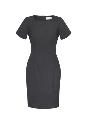 Picture of Biz Corporates Ladies Shift Dress Short Sleeve Wool Stretch