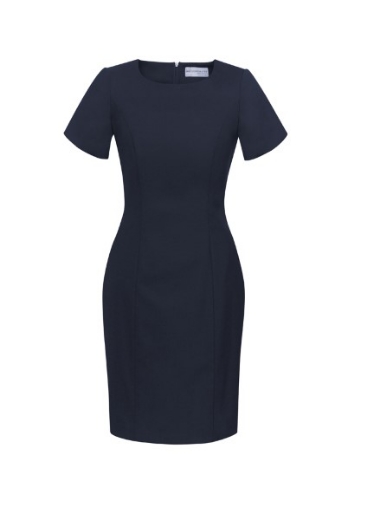 Picture of Biz Corporates Ladies Shift Dress Short Sleeve Wool Stretch