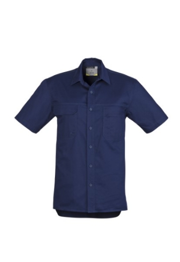 Picture of Syzmik Mens Light Weight Tradie Shirt 100% Cotton Short Sleeve