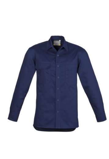 Picture of Syzmik Mens Light Weight Tradie Shirt 100% Cotton Long Sleeve