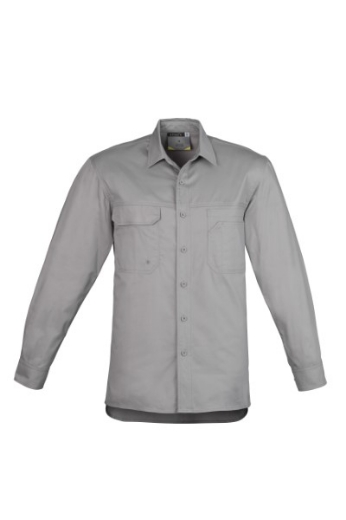 Picture of Syzmik Mens Light Weight Tradie Shirt 100% Cotton Long Sleeve