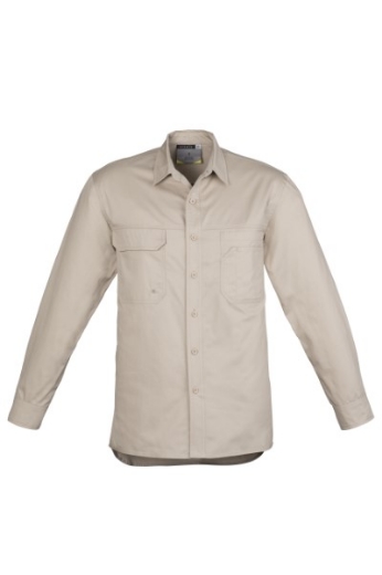 Picture of Syzmik Mens Light Weight Tradie Shirt 100% Cotton Long Sleeve
