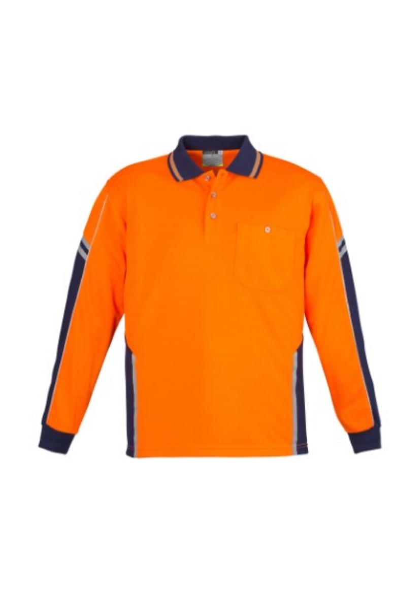Picture of Syzmik Mens Squad Polo Shirt 100% Polyester Long Sleeve