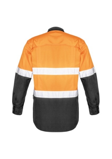 Picture of Syzmik Mens Hi Vis Spliced Rugged Shirt With 2 Ring Reflective Tape Long Sleeve