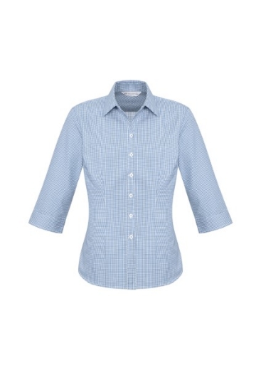 Picture of Biz Collection Ladies Ellison Check Shirt 3/4 Sleeve 55% Cotton 45% Polyester