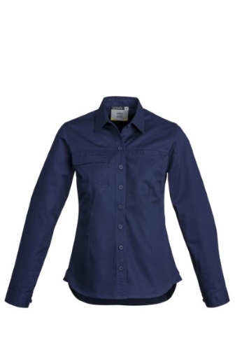 Picture of Syzmik Ladies Light Weight Tradie Shirt 100% Cotton Long Sleeve