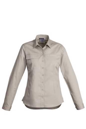 Picture of Syzmik Ladies Light Weight Tradie Shirt 100% Cotton Long Sleeve