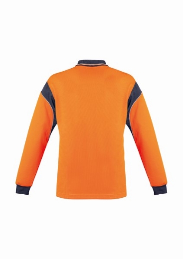 Picture of Syzmik Mens Aztec Hi Vis Polo Shirt 100% Polyester Long Sleeve