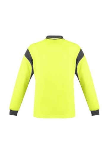 Picture of Syzmik Mens Aztec Hi Vis Polo Shirt 100% Polyester Long Sleeve
