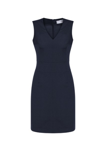 Picture of Biz Corporates Ladies Sleeveless V Neck Dress Wool Stretch