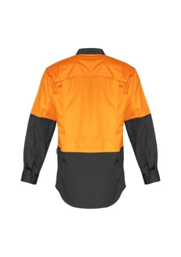 Picture of Syzmik Mens Hi Vis Spliced Rugged Shirt Long Sleeve