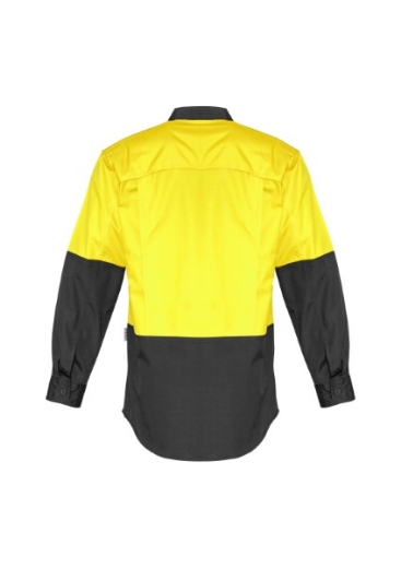 Picture of Syzmik Mens Hi Vis Spliced Rugged Shirt Long Sleeve