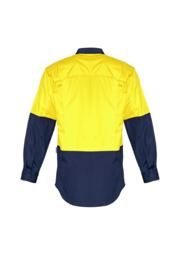 Picture of Syzmik Mens Hi Vis Spliced Rugged Shirt Long Sleeve