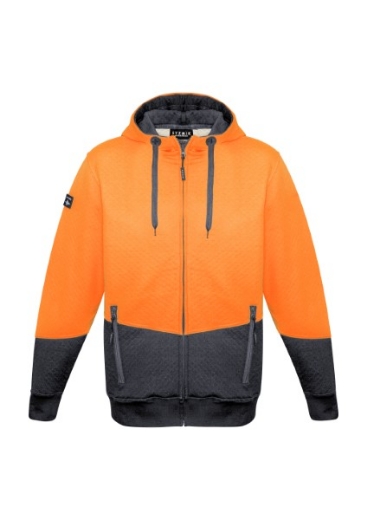 Picture of Syzmik Unisex Textured Jacquard Full Zip Hoodie 2 Tone Hi Vis