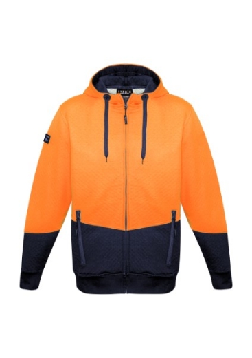 Picture of Syzmik Unisex Textured Jacquard Full Zip Hoodie 2 Tone Hi Vis