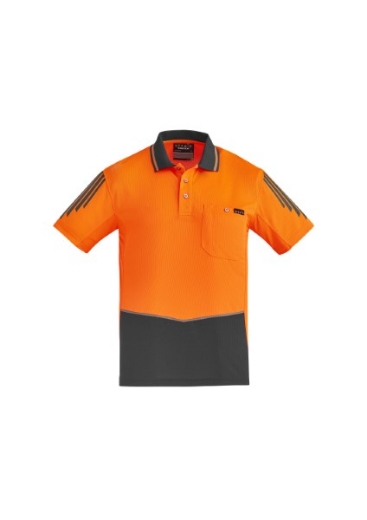 Picture of Syzmik Mens Flux Polo Shirt 100% Polyester Short Sleeve