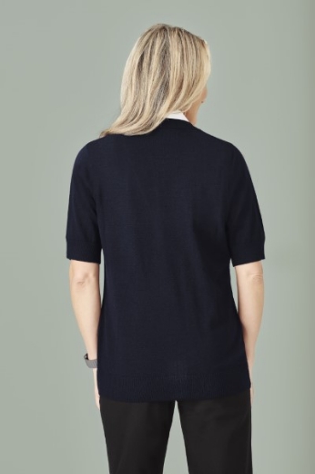 Picture of Bizcare Ladies Short Sleeve Zip Front Cardigan