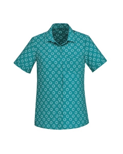 Picture of Bizcare Ladies Daisy Print Shirt Short Sleeve
