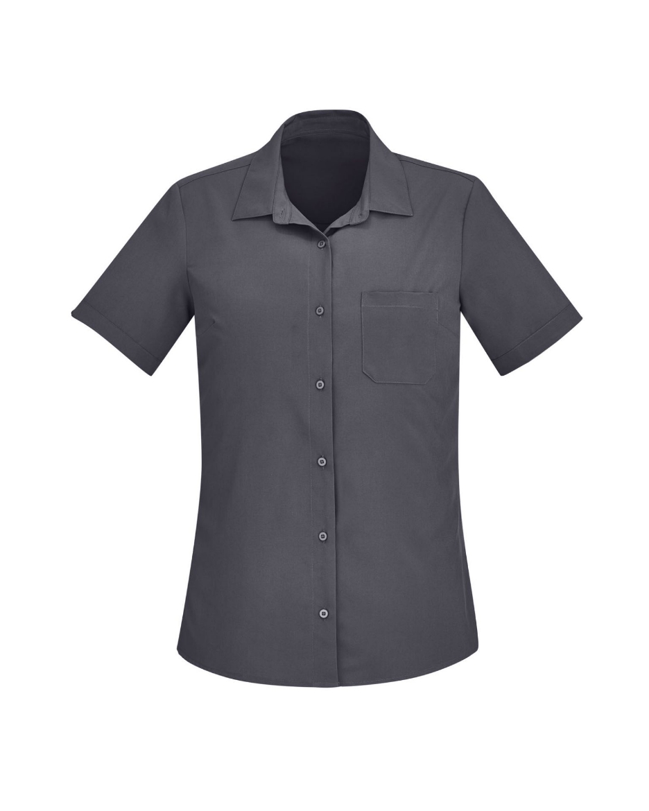 Picture of Bizcare Ladies Florence Easy Stretch Plain Shirt Short Sleeve
