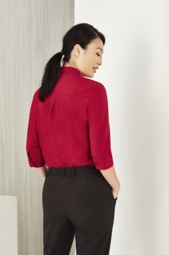 Picture of Bizcare Ladies Easy Stretch Plain Shirt 3/4 Sleeve