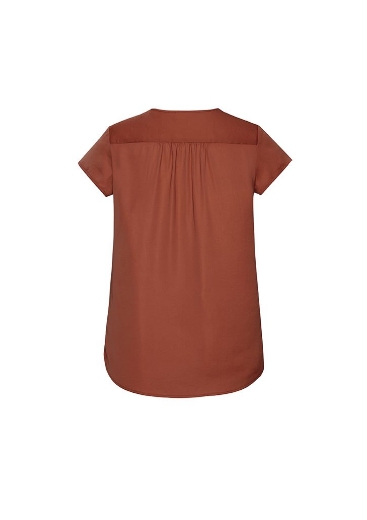 Picture of Biz Corporates Ladies Kayla Top Short Sleeve V Neck Pleat