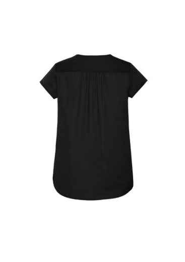 Picture of Biz Corporates Ladies Kayla Top Short Sleeve V Neck Pleat