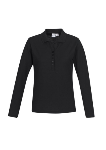 Picture of Biz Collection Ladies Long Sleeve Crew Polo Shirt 65% Polyester 35% Cotton