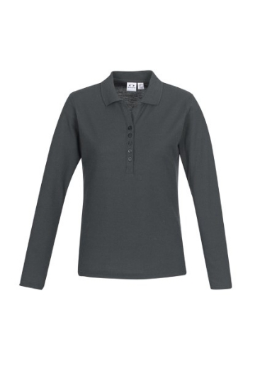 Picture of Biz Collection Ladies Long Sleeve Crew Polo Shirt 65% Polyester 35% Cotton