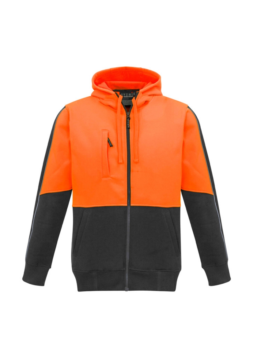 Picture of Syzmik Unisex Hi Vis Full Zip Fleece Hoodie