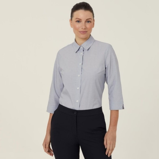 Picture of NNT Ladies Poly Cotton End on End 3/4 Sleeve Shirt