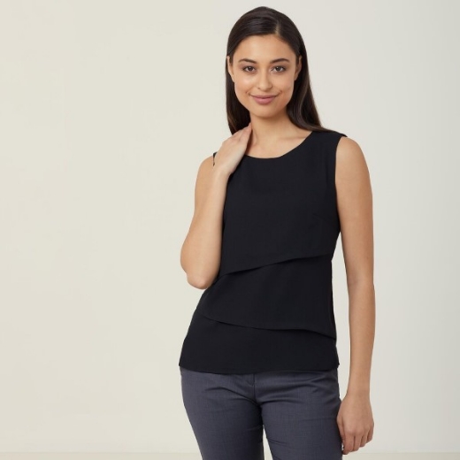 Picture of NNT Ladies Sleeveless V-Neck Layered Blouse