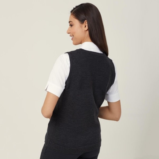 Picture of NNT Ladies Pure Wool Textured Panel Vest