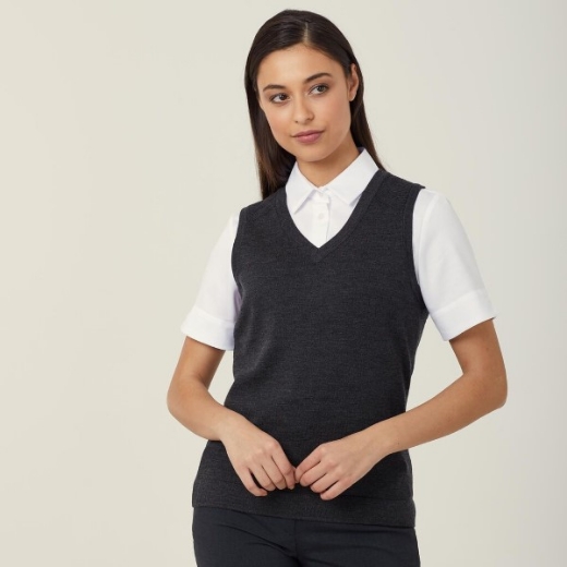 Picture of NNT Ladies Pure Wool Textured Panel Vest
