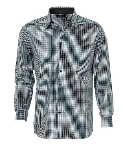 Picture of Identitee Mens Hudson Long Sleeve Gingham Shirt
