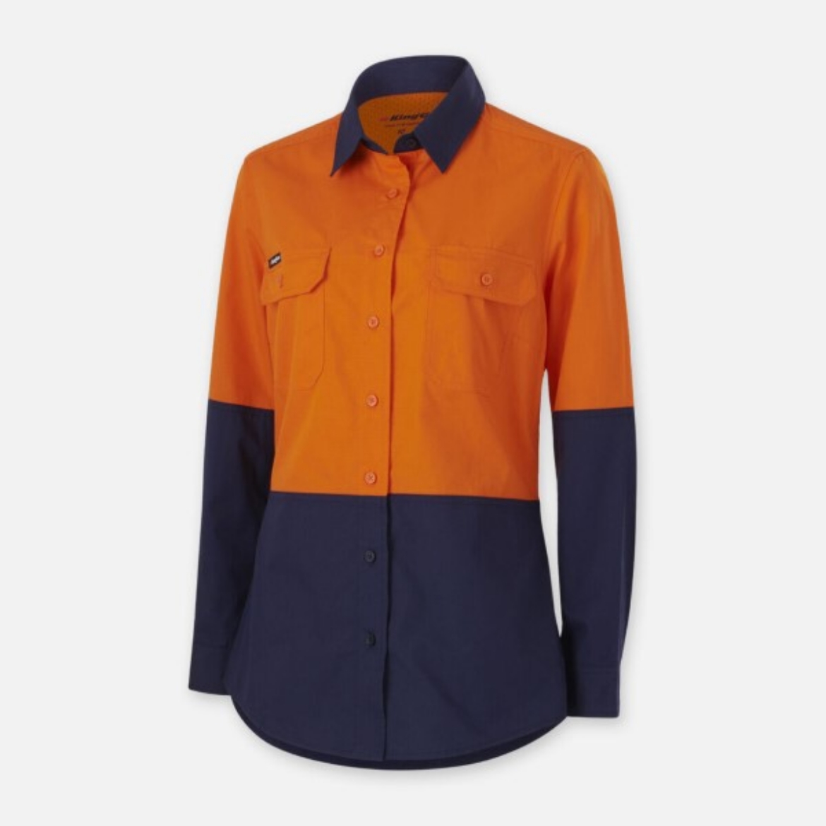 Picture of King Gee Ladies Workcool Vented Spliced Shirt Long Sleeve