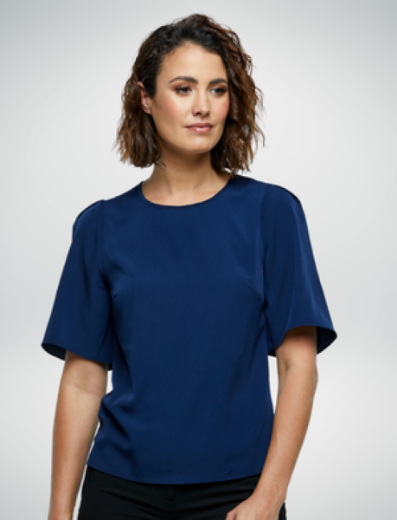 Picture of Corporate Reflections Ladies Echo loose fit blouse Short Sleeve