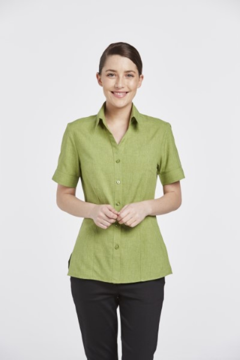 Picture of Corporate Reflections Ladies Climate Smart Blouse Easy Fit Action Back Short Sleeve